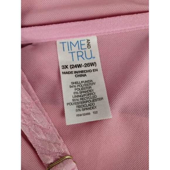 Time and Tru Womens 3X U Wire Plus Strawberry Cream Pink Bralette Bikini Top - Picture 7 of 8